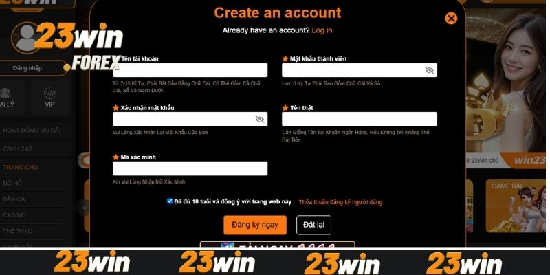 Đăng ký tài khoản 23win người chơi cần chú ý những gì?